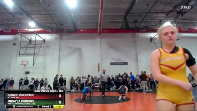 120 lbs Semifinal - Mikayla Perkins, Whiteland Wrestling Club vs Gracie Brosmer, Intense WC