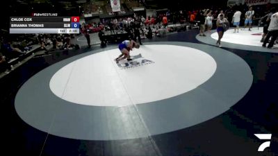 170 lbs Chloe Cox, NAWA - North Area Wrestling Association vs Brianna Thomas, SJWA - San Joaquin Wrestling Association