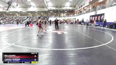 123 lbs Champ. Round 1 - Mia Lozano, Texas Womens University vs Carissa Qureshi, Unattached - California