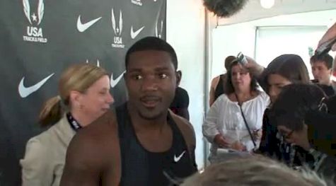 Justin Gatlin after M 100 first round at the USATF Outdoor Championships 2011