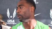 Tyson Gay after M 100 first round at the USATF Outdoor Championships 2011
