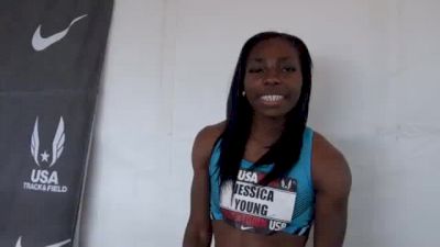 Jessica Young after first round 100m at USATF Outdoor Championships 2011