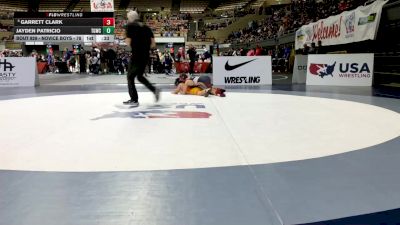 Novice Boys - 78 lbs Champ. Round 1 - Jayden Patricio, The GR818ERS Wrestling Club vs Garrett Clark