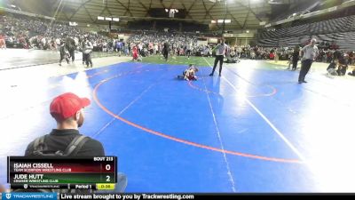 53 lbs Cons. Round 1 - Isaiah Cissell, Team Scorpion Wrestling Club vs Jude Hutt, Cruiser Wrestling Club