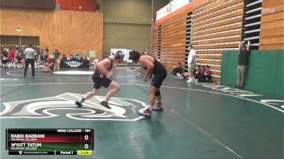 184 lbs Cons. Round 3 - Wyatt Tatum, Palomar College vs Rabih Badrani, Palomar College