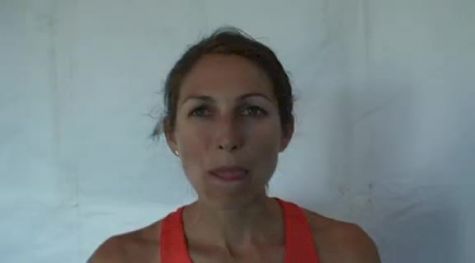 Sarah Hall after W steeple semi at the USATF Outdoor Championships 2011