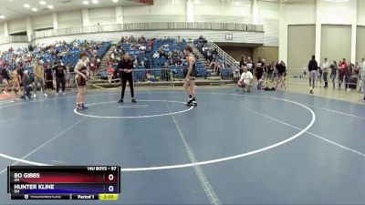 97 lbs Cons. Round 3 - Bo Gibbs, OH vs Hunter Kline, OH