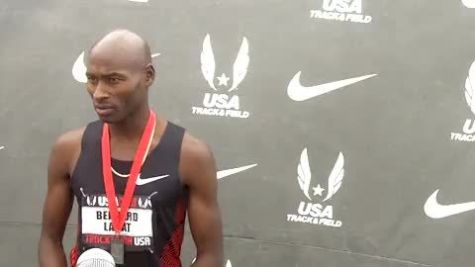 Bernard Lagat gives Wheating the news and compares both finals at USATF Outdoor Championships 2011
