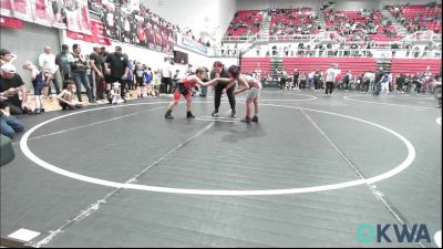 83 lbs Quarterfinal - Zariah Meely, Carl Albert vs Aven Arnold, Del City Little League Wrestling