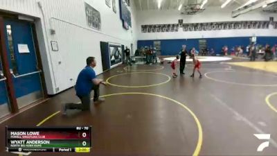 70 lbs Quarterfinal - Mason Lowe, Powell Wrestling Club vs Wyatt Anderson, North Big Horn Rams