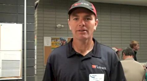 Kate Van Buskirk during the weather delay before the meet at the 2011 Edmonton International Track Classic