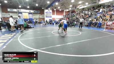 190 lbs Champ. Round 2 - Dominic Espitia, South Hills Hs vs Russ Butler, Central Union