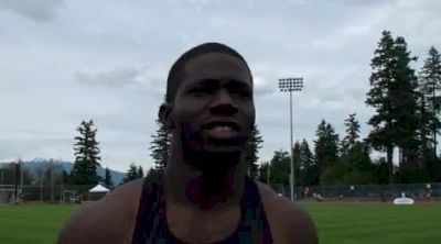Rae Edwards after 100 meter win at Harry Jerome International Track Classic 2011