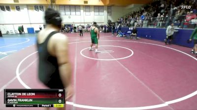 285 lbs Round 5 - Gavin Franklin, Flagstaff vs Clayton De Leon, Mayer HS