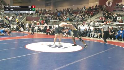 6A 285 lbs Cons. Round 1 - Evan Blackwell, Central vs Al Cline, Bentonville