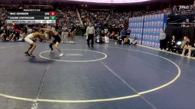 3A 120 lbs Quarterfinal - Mac Johnson, Cape Fear vs Caleb Lynthacum, Montgomery Central High School