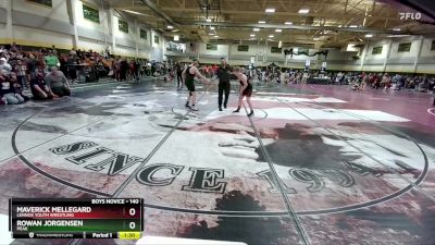 140 lbs Round 3 - Rowan Jorgensen, Peak vs Maverick Mellegard, Lennox Youth Wrestling