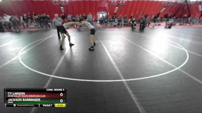 157 lbs Cons. Round 3 - Jackson Barringer, Iowa vs Ty Larson, River Valley Youth Wrestling Club