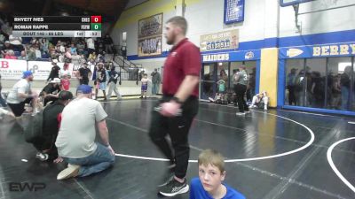 66 lbs Consolation - Rhyett Ives, Checotah Matcats vs Roman Rappe, Fort Gibson Youth Wrestling