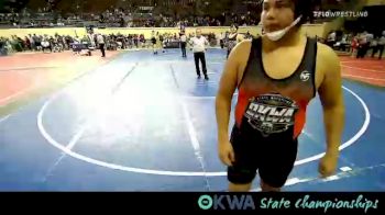 285 lbs Quarterfinal - Bryce Marshall, Checotah Matcats vs Larynz Spottedwolf, Clinton Youth Wrestling