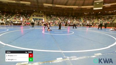 52 lbs Semifinal - Jude Rivers, Barnsdall Youth Wrestling vs Jaxson Wright, Bartlesville Wrestling Club