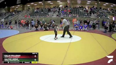 53 lbs Semifinal - Kallai Mullenax, North Valley Jr Knights vs Dalton Likens, Umpqua Wrestling Club