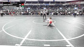 60 lbs Consi Of 8 #1 - Emmitt Wrigley, Marksmen Wrestling Club vs Maddon Hendrickson, Hawks WC (Lincoln)