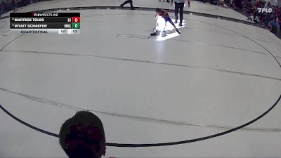 11 lbs Quarterfinal - Wyatt Schaefer, Hawks Wrestling Club (Lincoln) vs Martese Toles, Sherman Challengers