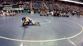 2A 132 lbs Semifinal - Bladen Davis, South Lenoir High School vs Cameron Gue, Mt Pleasant