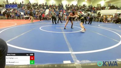 90 lbs Semifinal - Benjamin Fisher, HURRICANE WRESTLING ACADEMY vs Hudson Russell, Broken Arrow Wrestling Club