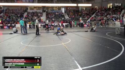 92 lbs Cons. Round 3 - Hayden Rathgeber, Chaparral Kids vs Landon Nicholson, Lawrence Elite Wrestling Club