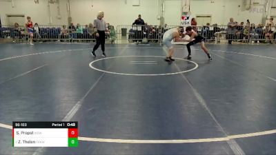 96-103 lbs Round 1 - Zach Thelen, Tar Heel Kids Wrestling Club vs Sawyer Propst, West Side Wrestling