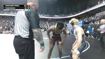 7A 144 lbs Semifinal - Caleb Zelaya, Cuthbertson High School vs Damicquen Powell, Lumberton