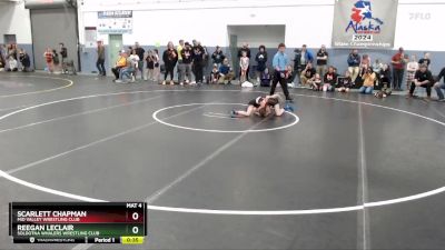 67 lbs Semifinal - Reegan LeClair, Soldotna Whalers Wrestling Club vs Scarlett Chapman, Mid Valley Wrestling Club