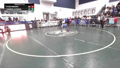 120 lbs Champ. Round 1 - Tyler Hiraoka, JW North vs Lorenzo Jauregui, Upland