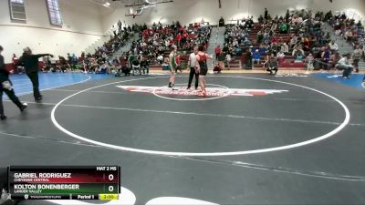 126 lbs Cons. Round 3 - Gabriel Rodriguez, Cheyenne Central vs Kolton Bonenberger, Lander Valley