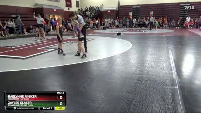 PW-1 lbs Round 2 - Raelynne Riniker, Alburnett Mat Pack vs Zaylee Glaser, Denver Wrestling Club