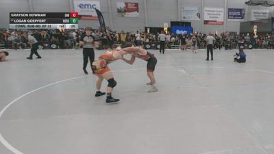 150 lbs Cons. Sub-rd Of 32 - Grayson Bowman, Immortal Athletics WC vs Logan Goepfert, Nebraska Boyz