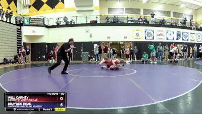 110 lbs Quarterfinal - Will Carney, Chesterton Wrestling Club vs Brayden Head, Contenders Wrestling Academy