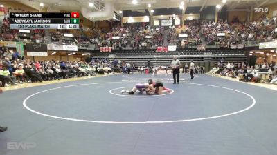 135 lbs 1st Place Match - Hayden Staab, Plainville HS vs Abbygayl Jackson, Oakley HS