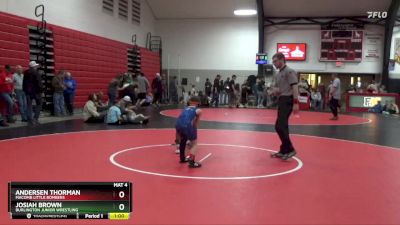 1st Place Match - Andersen Thorman, Macomb Little Bombers vs Josiah Brown, Burlington Junior Wrestling