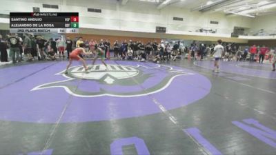 113 lbs 3rd Place Match - Santino Andujo, Valiant College Prep vs Alejandro De La Rosa, RBYWC