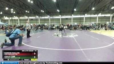 75 lbs Quarterfinal - Karson Naillon, Hawk Wrestling Club vs Coyle Cobb, Homedale Wrestling Club