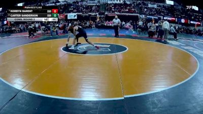 AA - 144 lbs Cons. Round 2 - Korbyn Barent, Billings West vs Carter Sanderson, Billings West