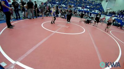 67 lbs Semifinal - Cyrus Baker, Harrah Little League Wrestling vs Emmett Marr, Newkirk Takedown Club