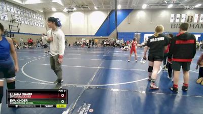 75 lbs Semifinal - Liliana Sharp, Uintah Girls Jr. High vs Eva Kinder, Carbon Middle School