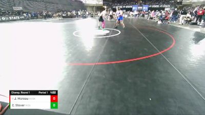 2A 195 lbs Champ. Round 1 - Josh Moreau, West Valley (Spokane) vs Cota Stover, Ridgefield