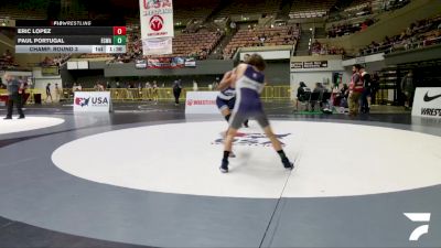 Cadet Boys Lower - 120 lbs Champ. Round 3 - Paul Portugal, Elk Grove Wrestling Academy vs Eric Lopez