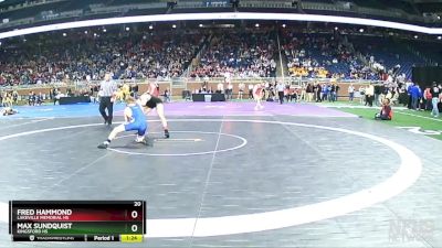 D3-165 lbs Quarterfinal - Fred Hammond, LakeVille Memorial HS vs Max Sundquist, Kingsford HS