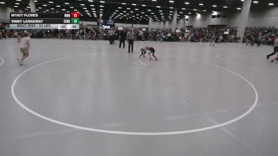53 lbs Cons. Rd Of 16 - Wyatt Flores, Moen Wrestling Academy vs Vinny Lashaway, Eastwood Eagles Wrestling Club